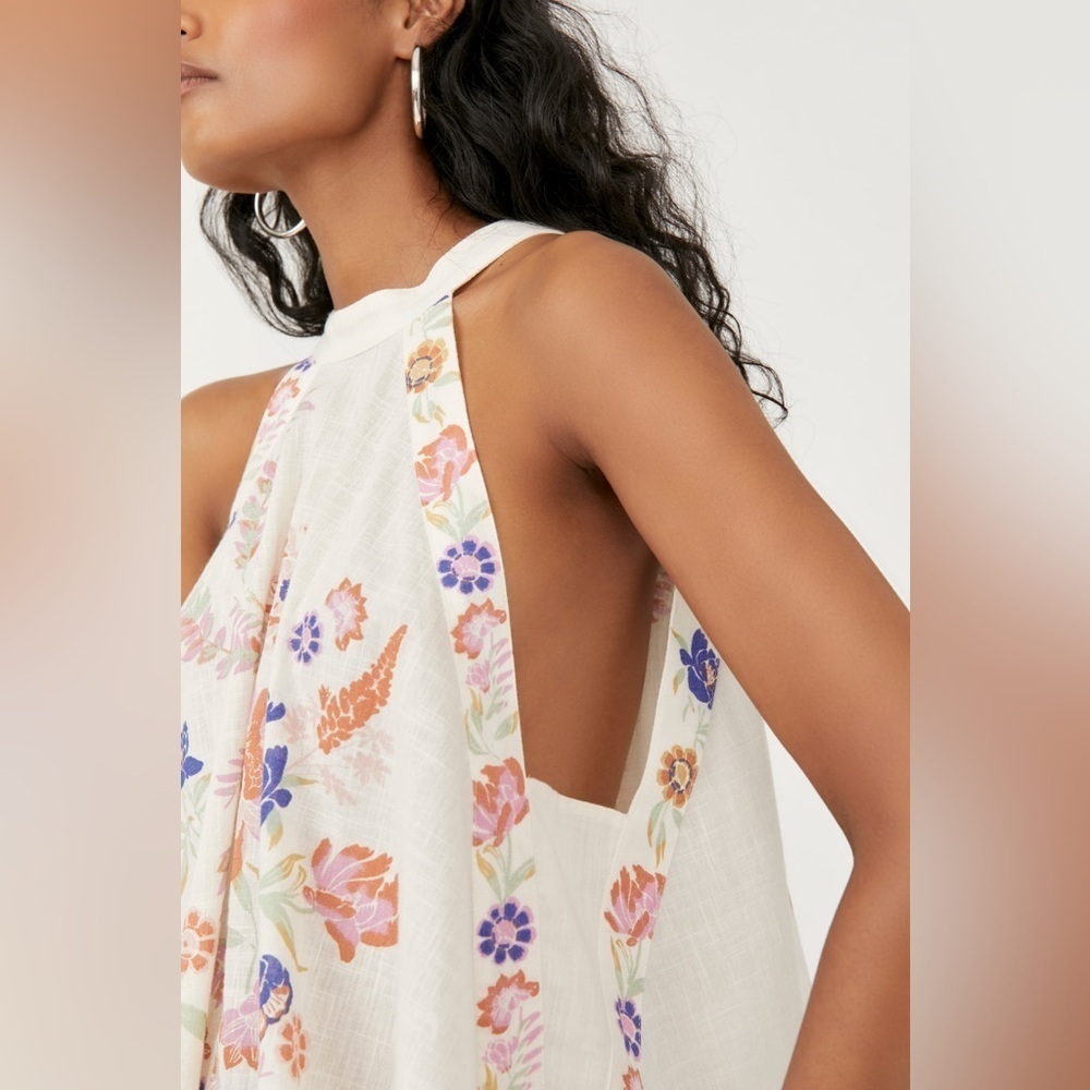 FREE PEOPLE EMILY TOP. BOHO CHIC, GORGEOUS, FLATTERING, Sz. L. 100% COTTON - Picture 2 of 12